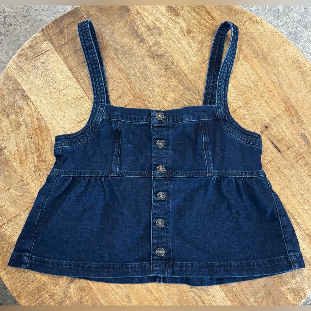 AE Sleeveless Denim Babydoll Top